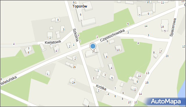 Toporów, Nadwarciańska, 1, mapa Toporów