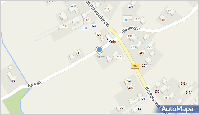 Trojanowice, Na Kąty, 1, mapa Trojanowice