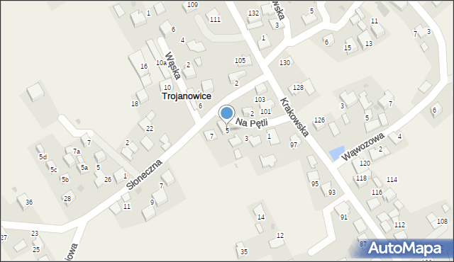 Trojanowice, Na Pętli, 5, mapa Trojanowice