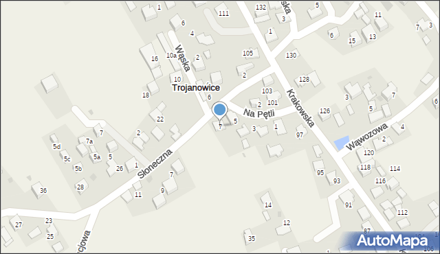 Trojanowice, Na Pętli, 7, mapa Trojanowice