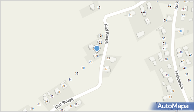 Trojanowice, Nad Strugą, 26, mapa Trojanowice