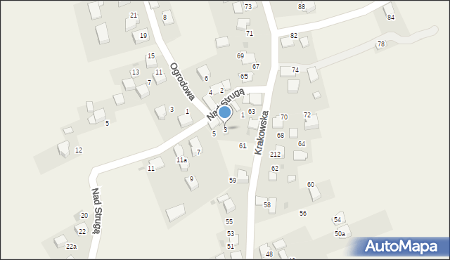 Trojanowice, Nad Strugą, 3, mapa Trojanowice