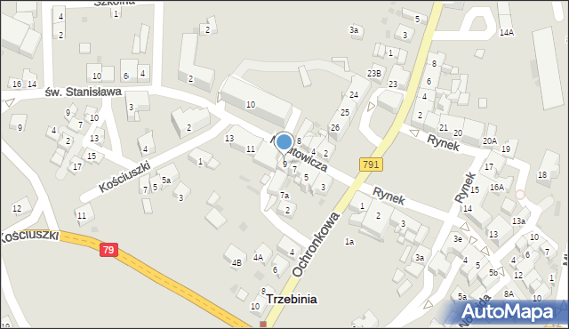 Trzebinia, Narutowicza Gabriela, 9, mapa Trzebinia