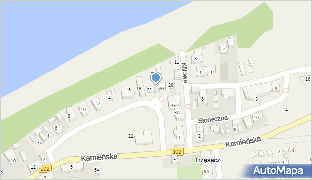 Trzęsacz, Nadmorska, 24, mapa Trzęsacz