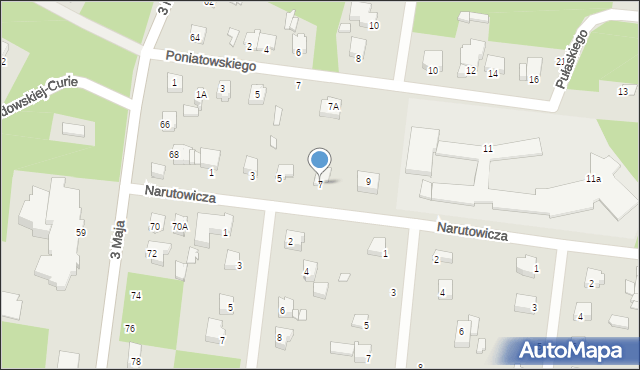 Tuszyn, Narutowicza Gabriela, 7, mapa Tuszyn