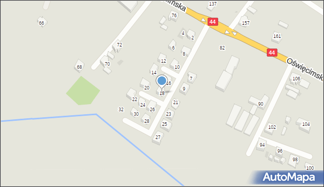 Tychy, Nad Potokiem, 18, mapa Tychów