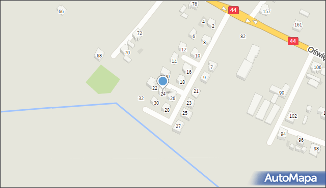 Tychy, Nad Potokiem, 24, mapa Tychów