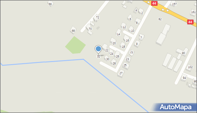 Tychy, Nad Potokiem, 32, mapa Tychów