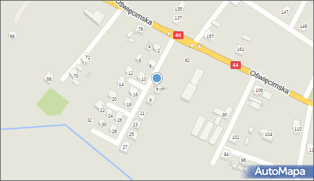 Tychy, Nad Potokiem, 7, mapa Tychów