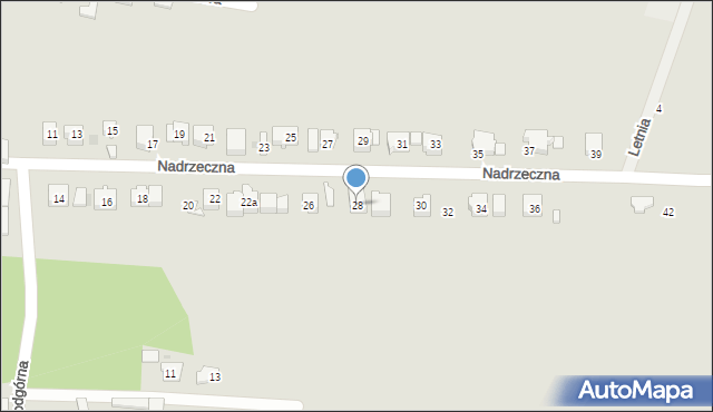 Tychy, Nadrzeczna, 28, mapa Tychów