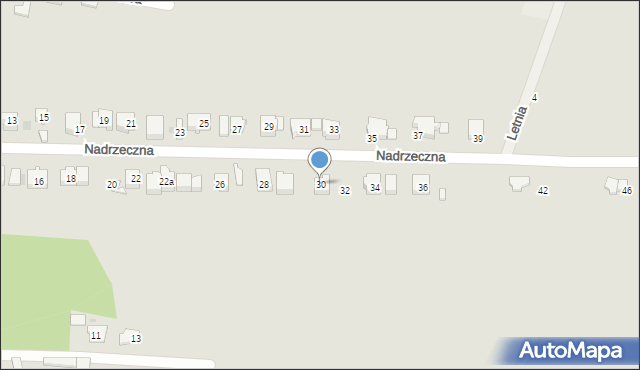 Tychy, Nadrzeczna, 30, mapa Tychów