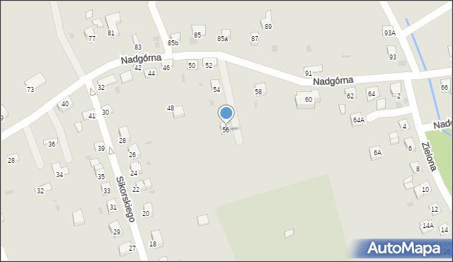 Ustrzyki Dolne, Nadgórna, 56, mapa Ustrzyki Dolne