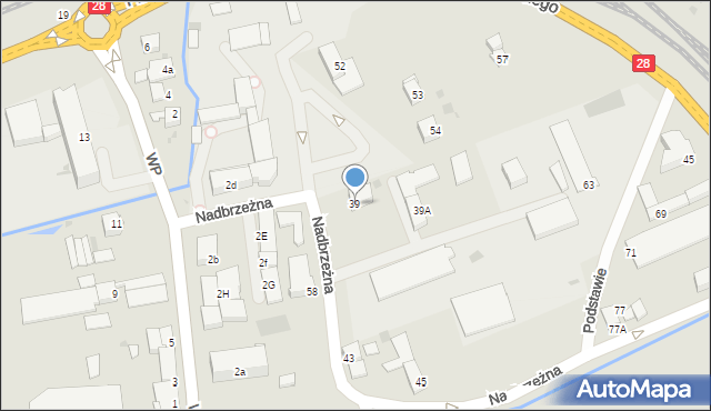 Wadowice, Nadbrzeżna, 39, mapa Wadowice