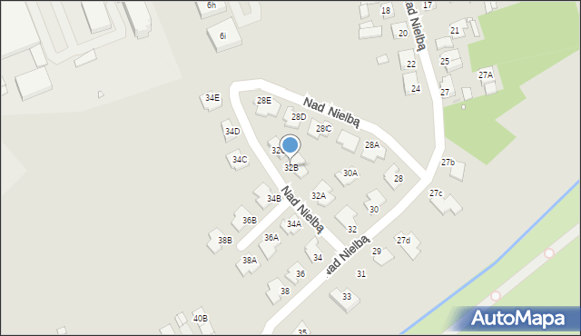 Wągrowiec, Nad Nielbą, 32B, mapa Wągrowiec