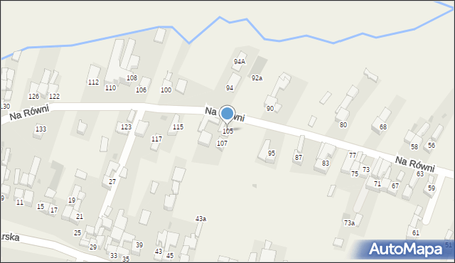 Waksmund, Na Równi, 105, mapa Waksmund