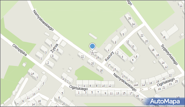 Wałbrzych, Namysłowskiego Karola, 21, mapa Wałbrzycha