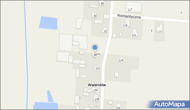 Walendów, Nad Utratą, 98, mapa Walendów