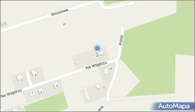 Warcino, Na Wzgórzu, 13, mapa Warcino