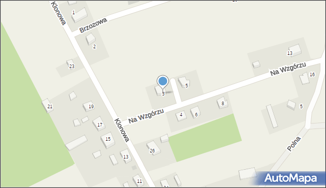 Warcino, Na Wzgórzu, 3, mapa Warcino