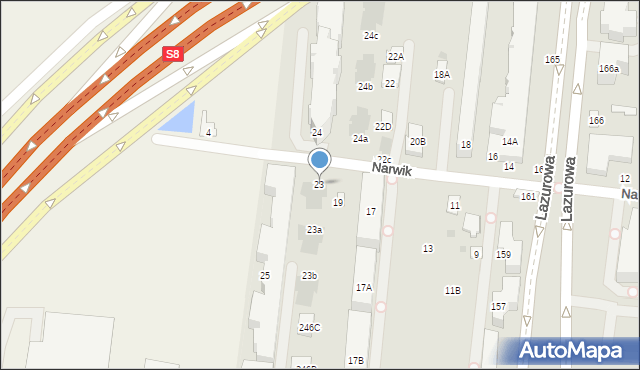 Warszawa, Narwik, 23, mapa Warszawy