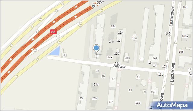 Warszawa, Narwik, 24, mapa Warszawy