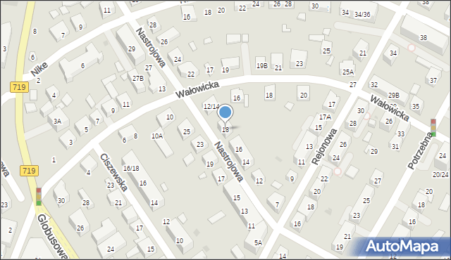 Warszawa, Nastrojowa, 18, mapa Warszawy