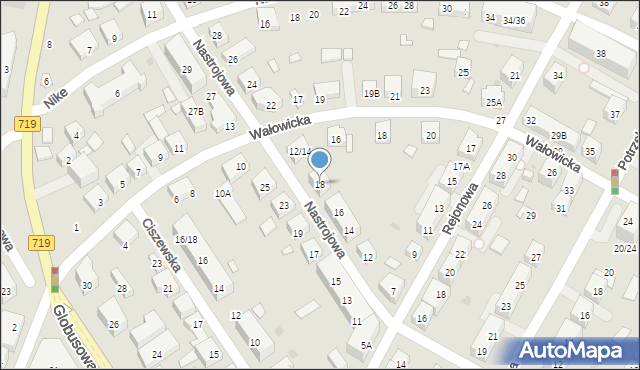 Warszawa, Nastrojowa, 18, mapa Warszawy