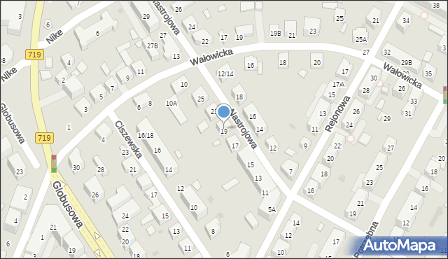 Warszawa, Nastrojowa, 19, mapa Warszawy