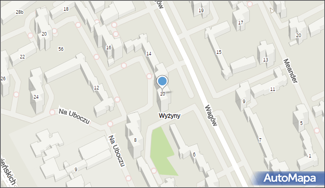 Warszawa, Na Uboczu, 10, mapa Warszawy