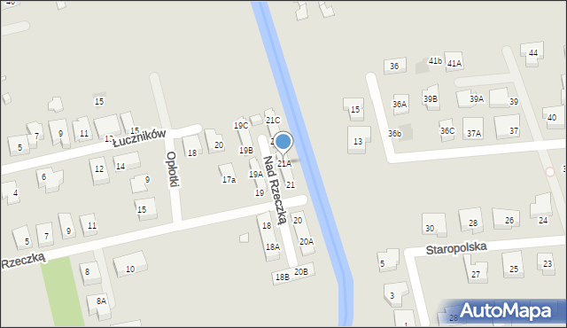 Warszawa, Nad Rzeczką, 21A, mapa Warszawy