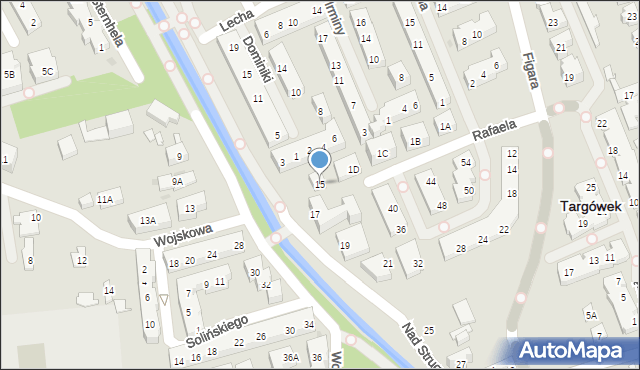 Warszawa, Nad Strugą, 15, mapa Warszawy