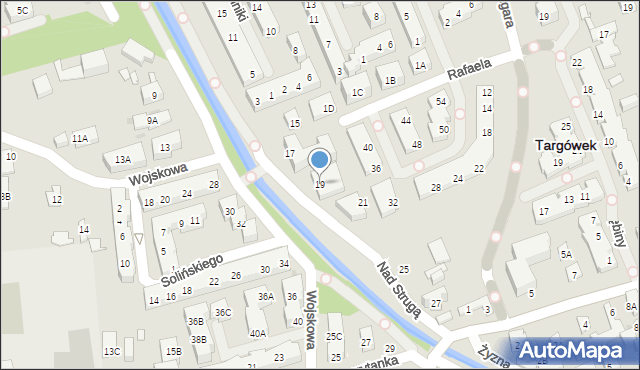 Warszawa, Nad Strugą, 19, mapa Warszawy