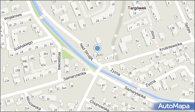 Warszawa, Nad Strugą, 27, mapa Warszawy