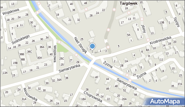 Warszawa, Nad Strugą, 29, mapa Warszawy