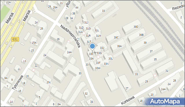 Warszawa, Naddnieprzańska, 33D, mapa Warszawy