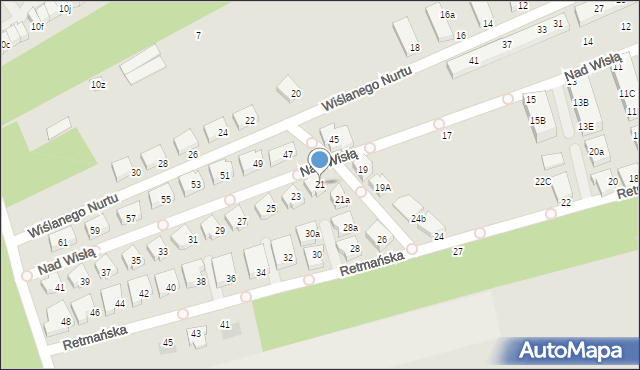 Warszawa, Nad Wisłą, 21, mapa Warszawy