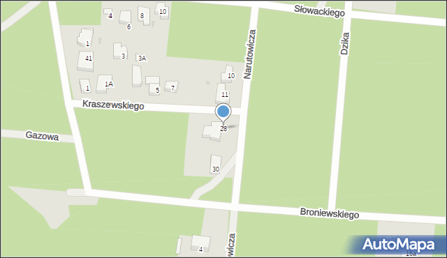 Warszawa, Narutowicza Gabriela, 28, mapa Warszawy