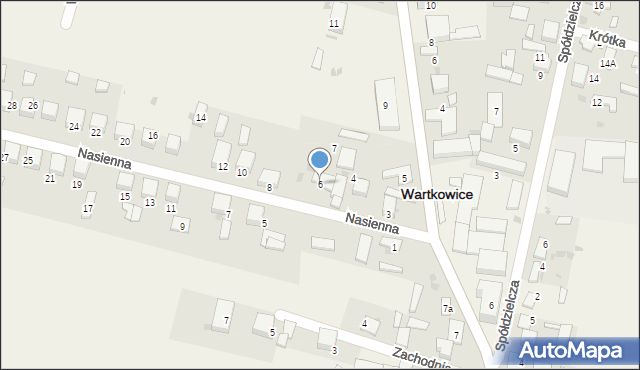 Wartkowice, Nasienna, 6, mapa Wartkowice