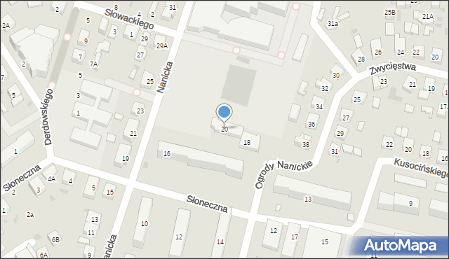 Wejherowo, Nanicka, 20, mapa Wejherowo