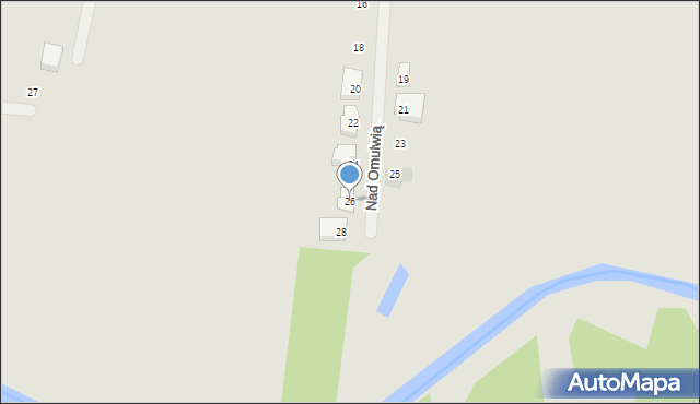 Wielbark, Nad Omulwią, 26, mapa Wielbark