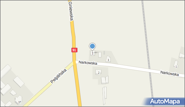 Wielgłowy, Narkowska, 1, mapa Wielgłowy