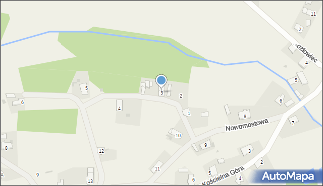 Wielki Komorsk, Nadrzeczna, 3, mapa Wielki Komorsk