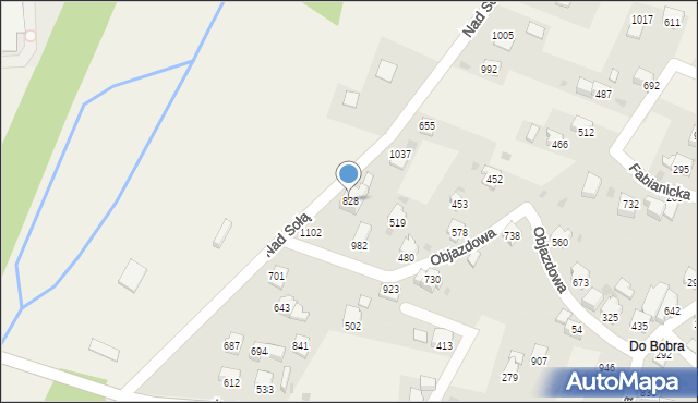 Wieprz, Nad Sołą, 828, mapa Wieprz