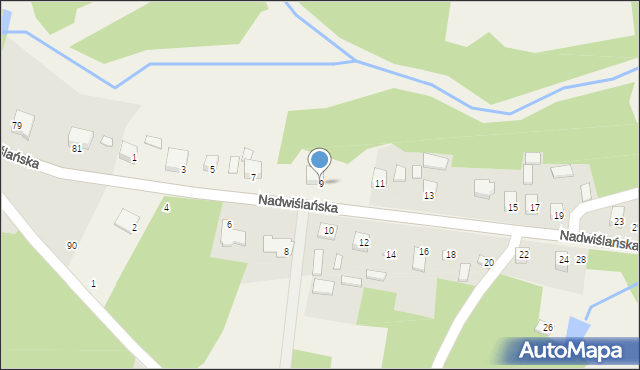 Winnica, Nadwiślańska, 9, mapa Winnica