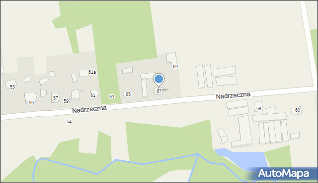 Własna, Nadrzeczna, 67, mapa Własna