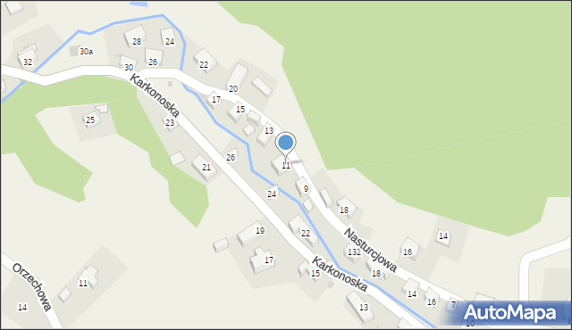 Wojcieszyce, Nasturcjowa, 11, mapa Wojcieszyce