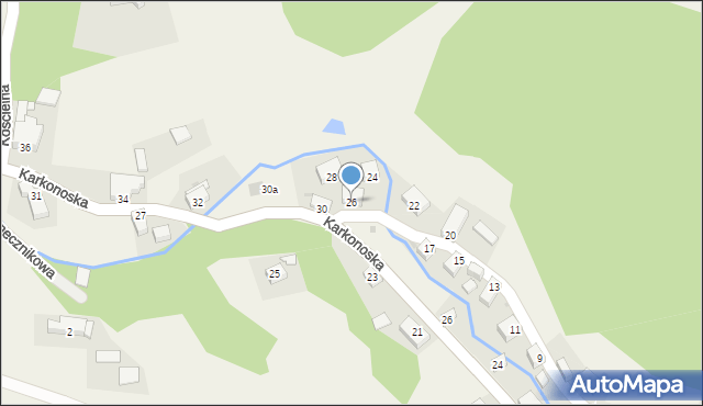 Wojcieszyce, Nasturcjowa, 26, mapa Wojcieszyce