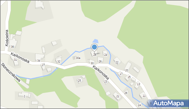 Wojcieszyce, Nasturcjowa, 28, mapa Wojcieszyce