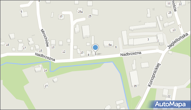 Wojnicz, Nadbrzeżna, 7, mapa Wojnicz