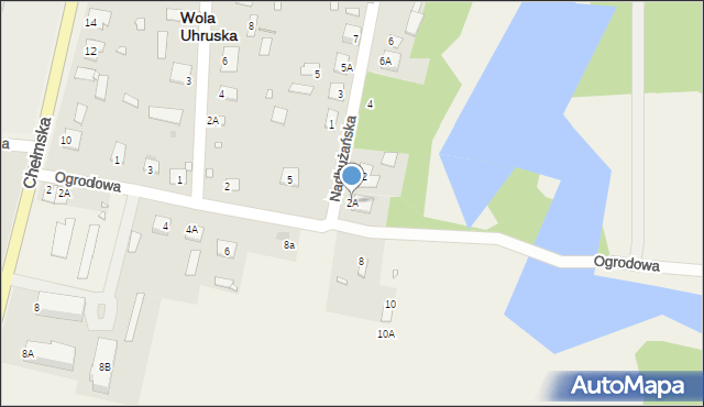 Wola Uhruska, Nadbużańska, 2A, mapa Wola Uhruska